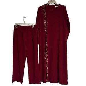 2 piece set women abaya long dress and pants outfit